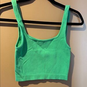 Vibrant Green Zara Ribbed Crop Top